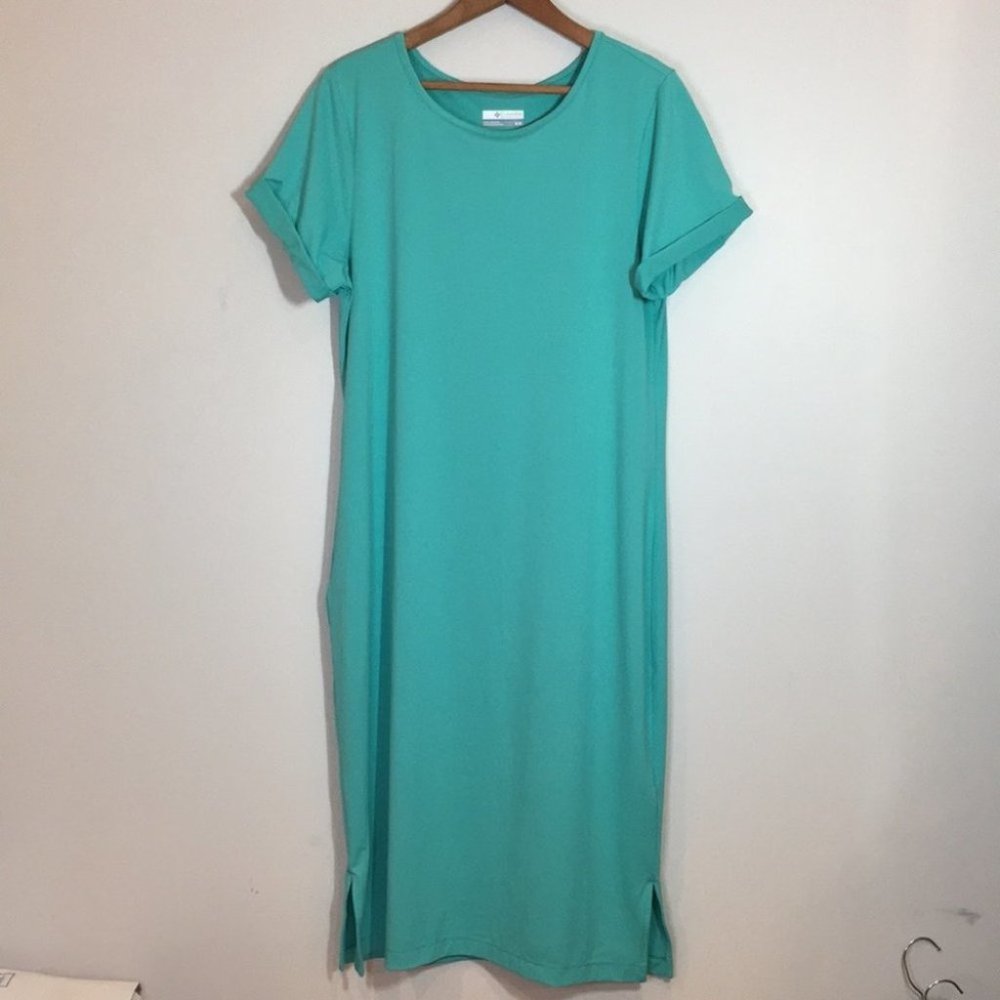 Columbia sportswear company long maxi dress size medium roll up sleeve NWOT